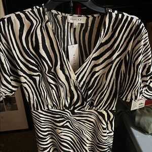 Gilli Black and White Zebra Pattern Dress